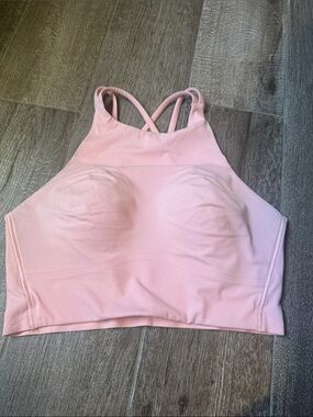 lululemon athletica Pale Pink High-Neck Sports Bra with Cross Back